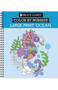 Brain Games - Color by Number - Large Print: Ocean -