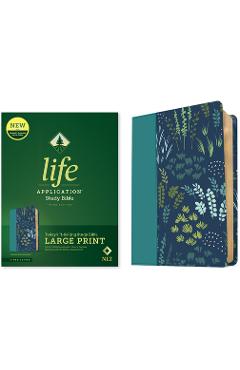 NLT Life Application Study Bible, Third Edition, Large Print (Leatherlike, Meadow Teal, Red Letter) -