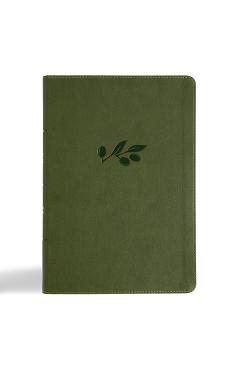 CSB Giant Print Single-Column Bible, Olive Leathertouch -