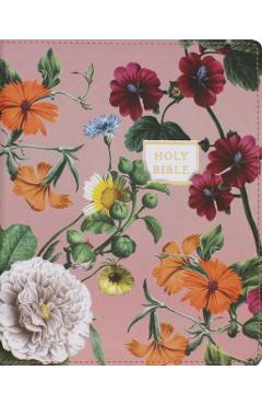 Niv, Artisan Collection Bible, Large Print, Leathersoft, Blush Floral, Red Letter, Comfort Print -