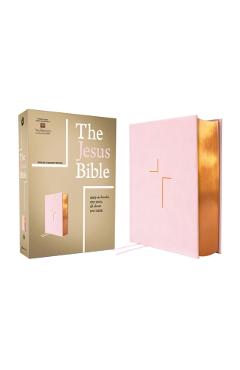 The Jesus Bible, ESV Edition, Leathersoft Over Board, Pink -