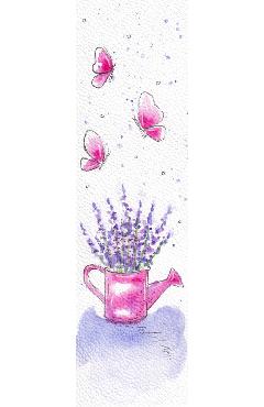 Semn de carte pictat manual: Lavanda