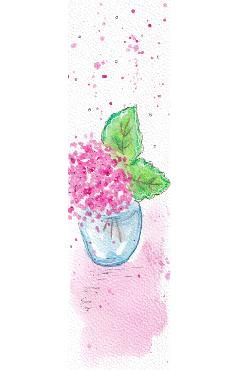 Semn de carte pictat manual: Floare-n vaza