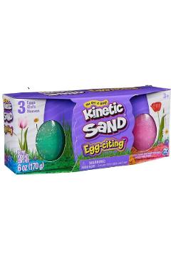 Kinetic Sand. Pachet 3 oua cu surpriza