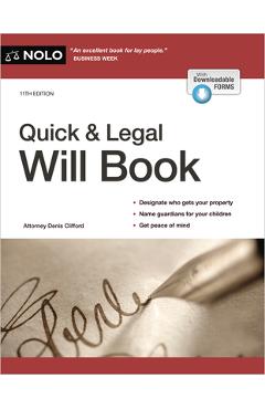 Quick & Legal Will Book - Editors Of Nolo