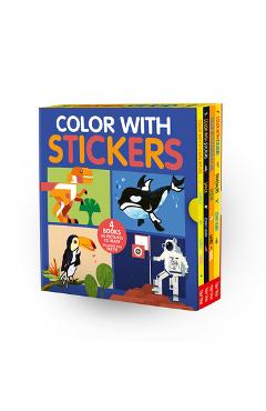 Color with Stickers 4-Book Boxed Set: Dinosaurs; Space; Jungle; Ocean - Jonny Marx