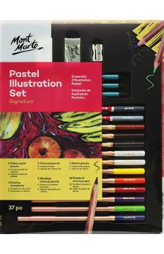Set ilustratie pastel. Mont Marte