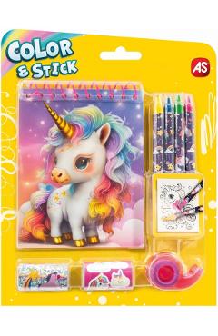 Set de desen Pocket: Color and Stick. Unicorni