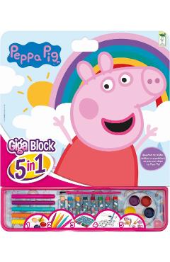 Set pentru desen. Giga block. Peppa Pig 5 in 1