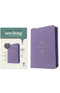 NLT Compact Giant Print Zipper Bible, Filament Enabled (Leatherlike, Diamond Lavender, Red Letter) -