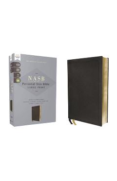 Nasb, Personal Size Bible, Large Print, Genuine Leather, Calfskin, Black, Red Letter, 1995 Text, Comfort Print -