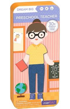 Puzzle magnetic in cutie metalica: Educatoare