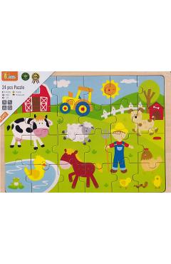 Puzzle din lemn: Animale de la ferma