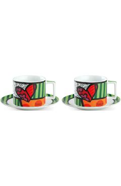 Set 2 cesti cu farfurioara: Britto. Heart