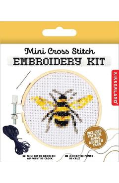 Mini kit de brodat. Albina