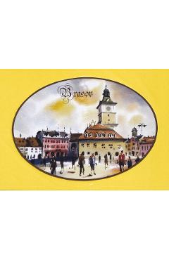 Reproducere pe carton galben: Piata Sfatului Nr.3