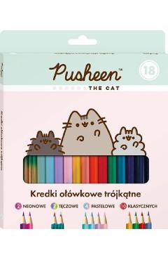 Creioane colorate 18 culori. Pusheen