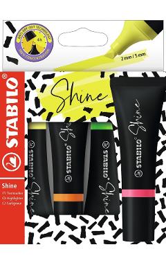 Set 4 culori: Textmarker Stabilo Shine