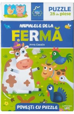 Animalele de la ferma. Povesti cu puzzle - Anna Casalis - LITERA