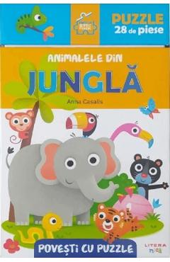 Animalele din jungla. Povesti cu puzzle - Anna Casalis
