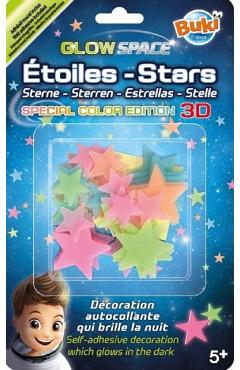 Stele 3D Multicolore. Decoratiuni de perete fosforescente