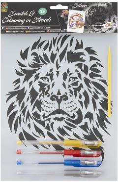 Set de razuit si colorat. Leu si vultur