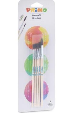 Set 5 pensule Primo cu varf rotund