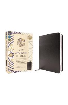 NIV Application Bible, European Bonded Leather, Black, Red Letter, Comfort Print: Bringing the Ancient Message of the Bible Into Your World -