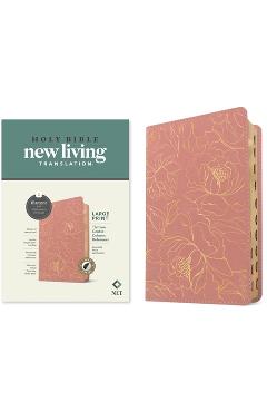 NLT Large Print Thinline Center-Column Reference Bible, Filament Enabled (Leatherlike, Pink Gold Floral, Indexed, Red Letter) - - Imagine 1