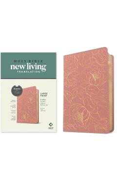NLT Large Print Thinline Center-Column Reference Bible, Filament Enabled (Leatherlike, Pink Gold Floral, Red Letter) - - Imagine 1
