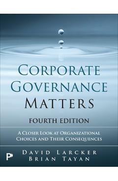 Corporate Governance Matters 4th Edition