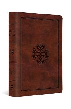 ESV Large Print Compact Bible, Red Letter (Trutone, Brown, Mosaic Cross Design) -