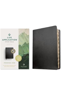 NLT Life Application Study Bible, Third Edition, Personal Size (Bonded Leather, Black, Indexed, Red Letter) -