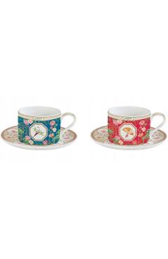 Set 2 cesti portelan cu farfurioara: Jardins d'Orient