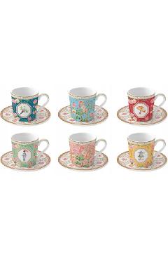 Set 6 cesti portelan cu farfurioara: Jardins d'Orient