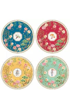 Set 4 farfurii portelan. Hat Box: Jardins d'Orient