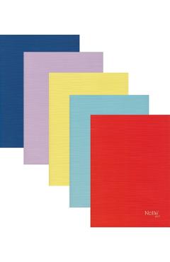 Set 5 caiete matematica A5 80 file: Albastru inchis, mov deschis, galben, turcoaz, rosu