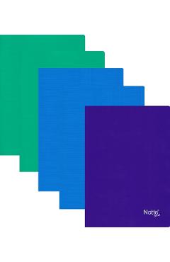 Set 5 caiete matematica A5 40 file. Coperta PP: Verde, mov, albastru inchis