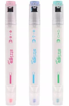 Set 3 evidentiatoare 2 in 1 cu stampila pe rola. Capybara