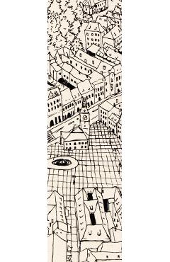 Semn de carte: Brasov. Piata Sfatului si Biserica Neagra. Alb-negru