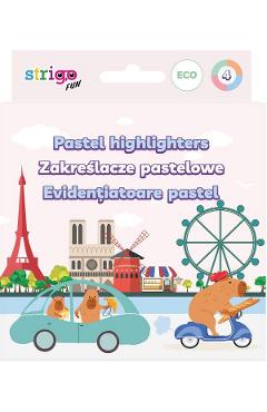 Set 4 evidentiatoare: Pastel. Seria Capybara