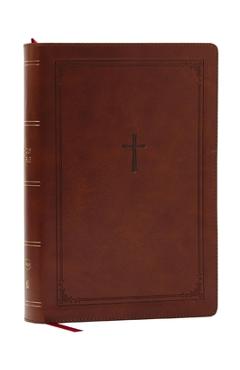 NKJV Giant Print End-Of-Verse Reference Bible, Brown Leathersoft, Red Letter, Comfort Print: Holy Bible -