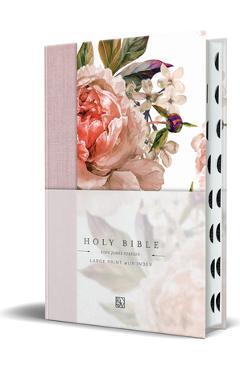 KJV Holy Bible, Large Print Medium Format, Pink Cloth Hardcover W/Thumb Index and Ribbon Marker, Red Letter -