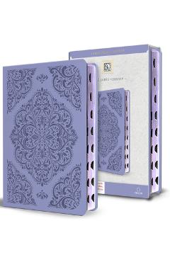 KJV Holy Bible, Large Print Medium Format, Lavender Faux Leather W/Thumb Index and Ribbon Marker, Red Letter -