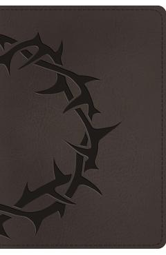 ESV Large Print Compact Bible, Red Letter (Trutone, Charcoal, Crown Design) -
