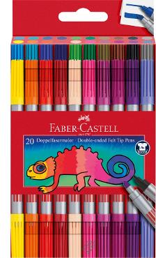 Set carioci 20 culori cu 2 capete. Faber-Castell