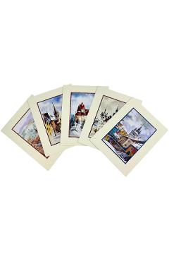 Set 5: Suvenir din Transilvania. Reproduceri pe carton cu monumente din Romania