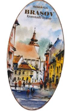 Magnet oval: Brasov Nr.8. Bobei Art