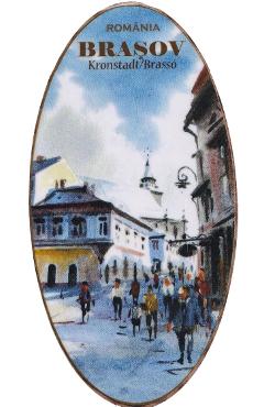 Magnet oval: Brasov Nr.6. Bobei Art