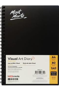 Caiet schite A4 cu spira hartie neagra